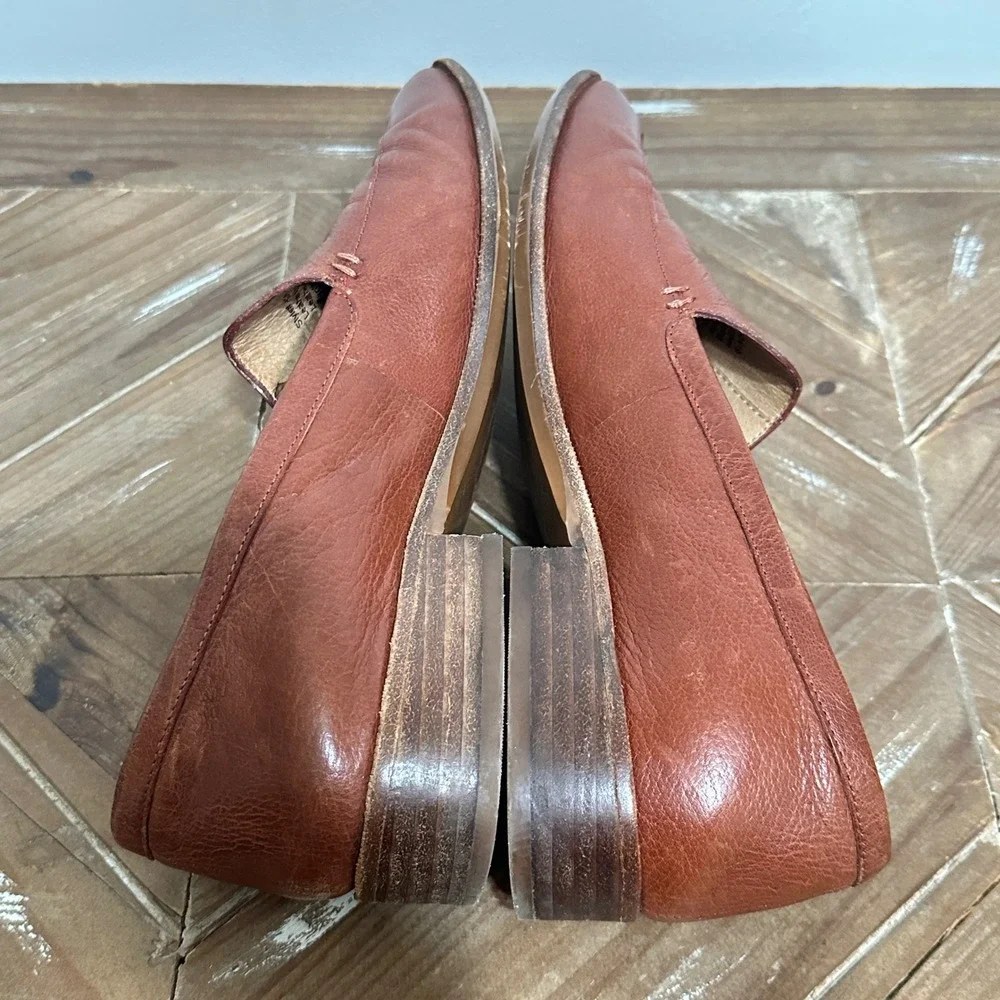 Madewell The Frances Loafer Pecan Brown Leather Pointed Toe Flat H2419 Women 8.5